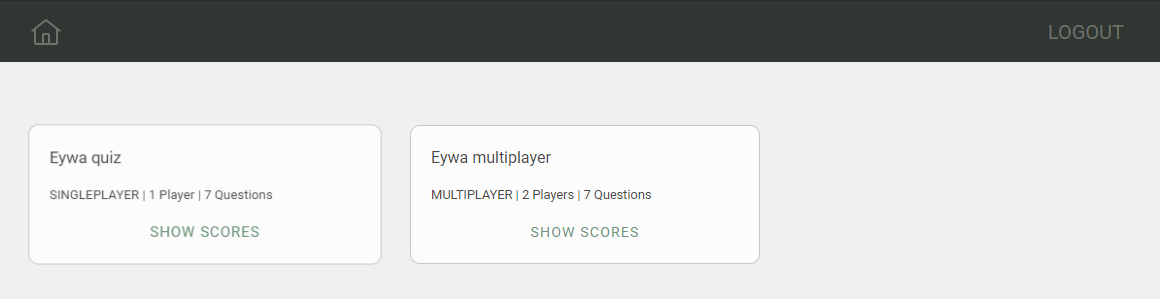 Recent played quizzes